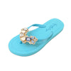 Blue York - Crystal Rhine Stone Embellished Women's Flat Flip Flops