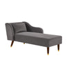 Grey Velvet Modern Chaise Lounge Chair with Plush Upholstery