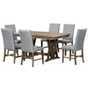 Mid-Century Solid Wood 7-Piece Extendable Dining Set for 6