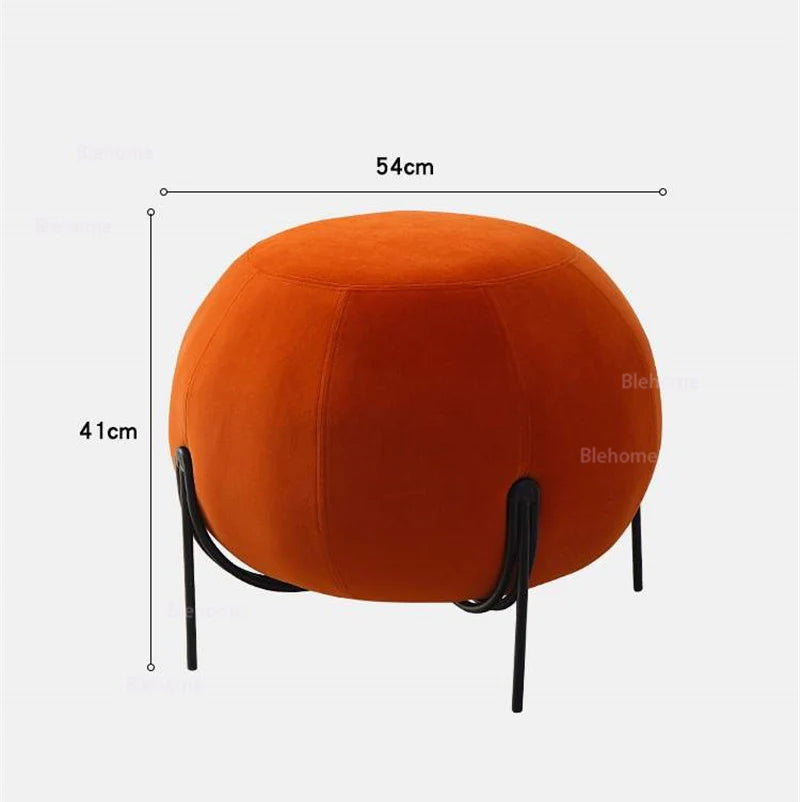 Tabouret rond créatif en velours