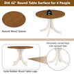 Mid-Century Walnut Solid Wood Round Dining Table for Small Spaces