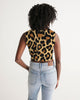 Animal Print Twist-Front Crop Tank