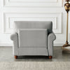 Grey Fabric Living Room Sofa Chair with Wood Legs, Single Seat