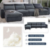 Modern L-Shape Feather-Filled Convertible Sofa with Reversible Chaise