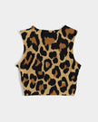 Animal Print Twist-Front Crop Tank