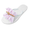 Pink Hudson Stripe Ruffle - Flat Flip Flops Sandal