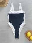 Maillot de bain monokini brésilien noir et blanc