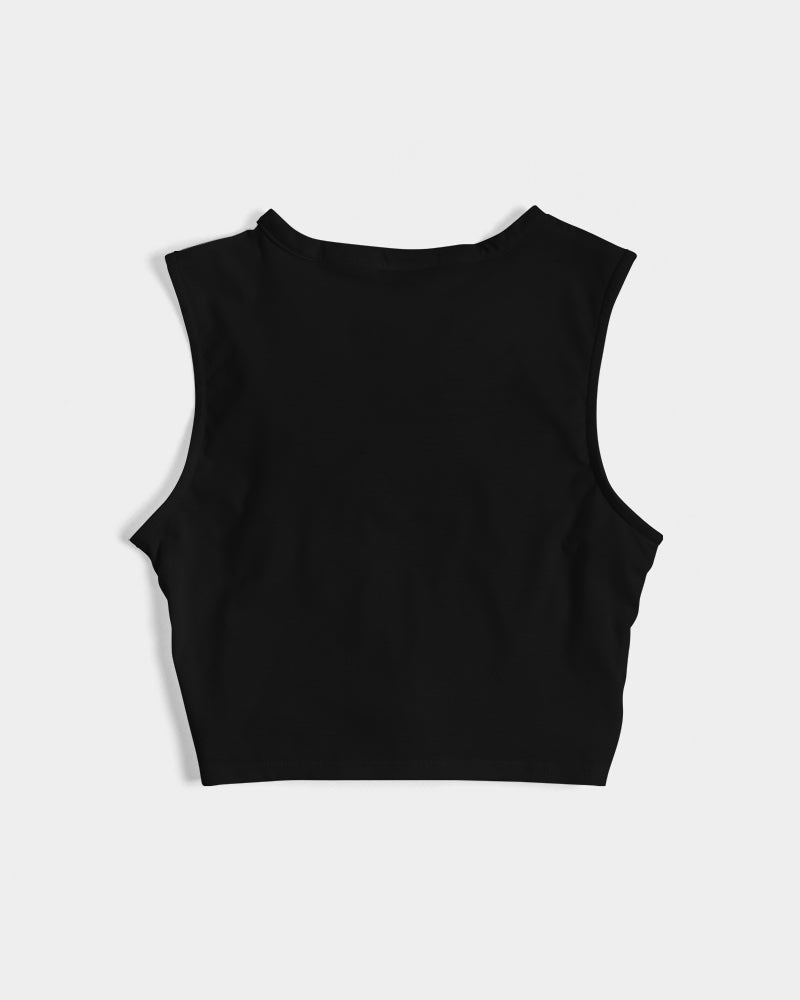 Black Twist-Front Crop Tank