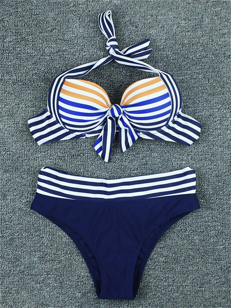 Ensemble bikini push-up imprimé - Maillot de bain brésilien d'été