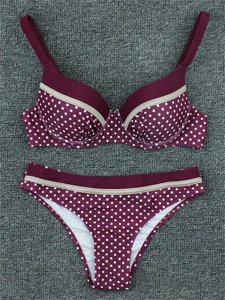 Ensemble bikini push-up imprimé - Maillot de bain pour la plage et la natation