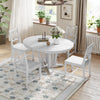 Rustic 5-Piece Extendable Dining Set: Round Table & 4 Cross Chairs