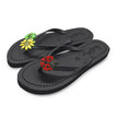 Ladybug & Daisy - Red and Yellow Motifs Flat Flip Flops