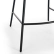 Set of 2 Natural Rattan Counter Chairs, Black Steel Legs