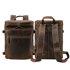 Men's Custom Leather Laptop Backpack