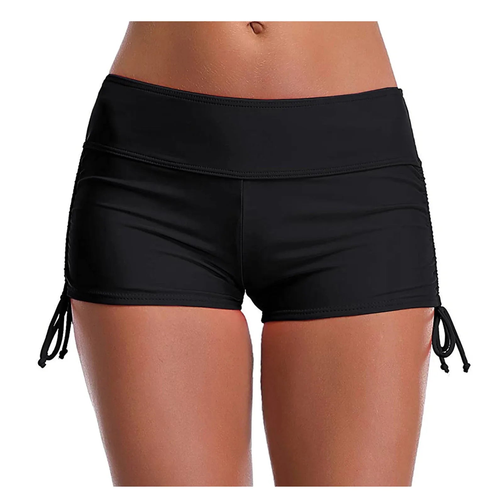 Short de bain taille haute, bas de bikini slim