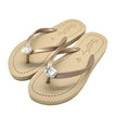 Rectangle Studs - Crystal Flat Flip Flops Sandal