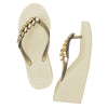 Smith - Gold Rhine Stone Embellished Women's High Wedge Flip Flops Sandal