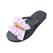 Pink Hudson Stripe Ruffle - Flat Flip Flops Sandal