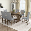 Mid-Century Solid Wood 7-Piece Extendable Dining Set for 6