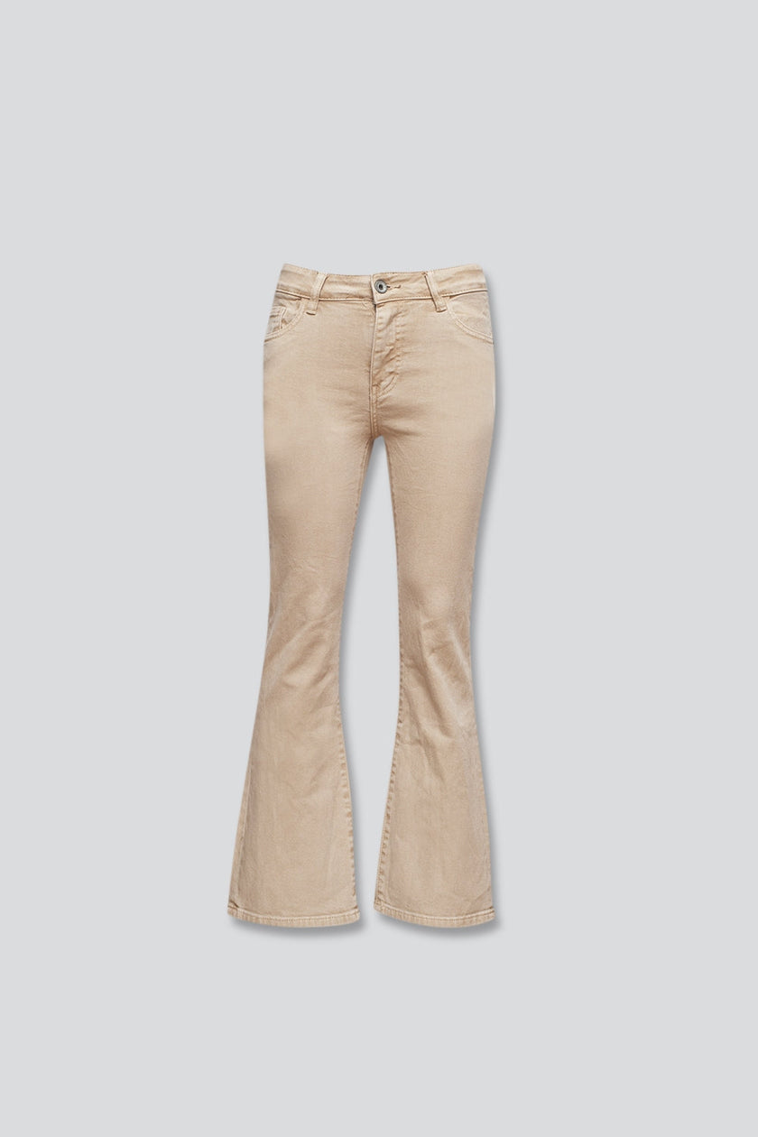 High Waist Flare Jean in Sand