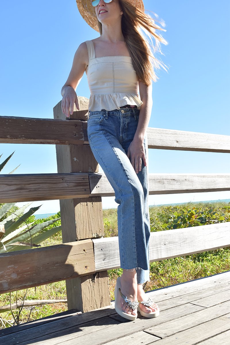 Manhattan Crystal - Rhine Stone Embellished High Wedge