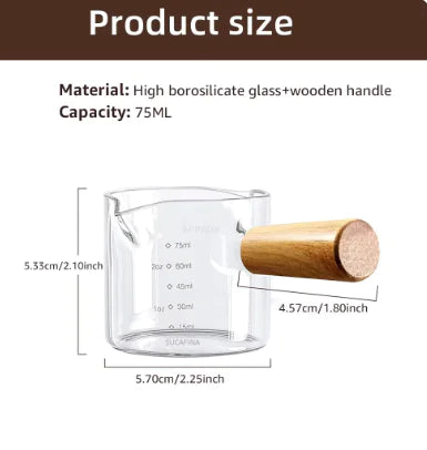 Heat-Resisting Glass Espresso Measuring Cup