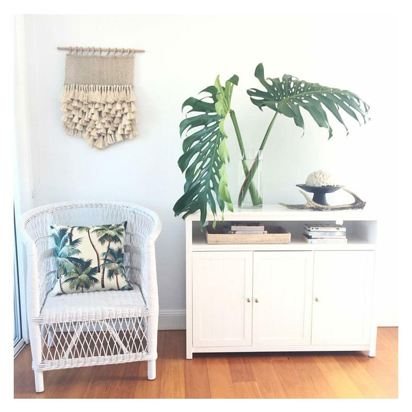 Cushion Cover-With Piping-Palm Trees Natural-60cm X 60cm