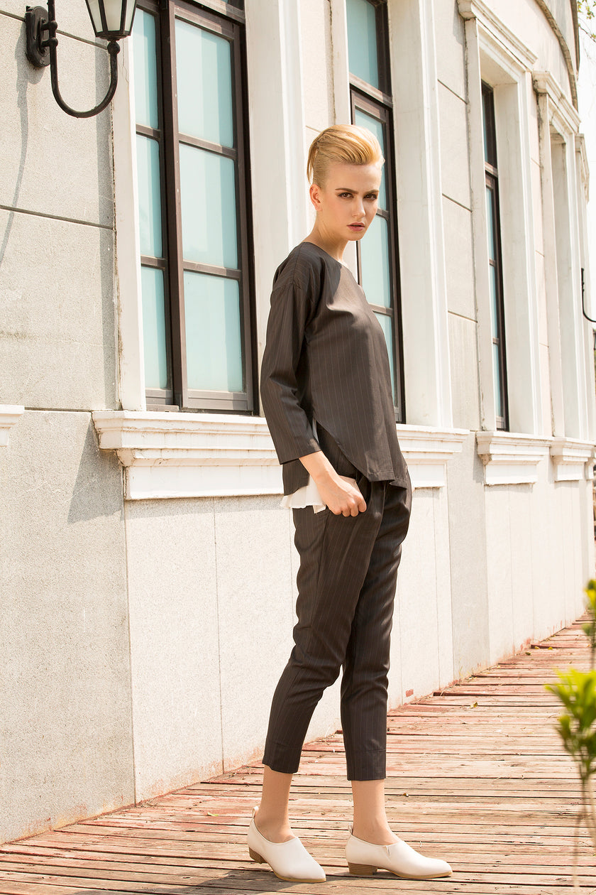 Chill Like a Gent Pinstripe Top