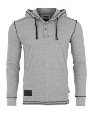 ZIMEGO Henley thermique à manches longues et léger à capuche pour homme