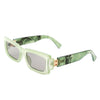 Illumyne - Retro Narrow Rectangle Flat Top Slim Fashion Sunglasses