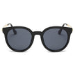 FINDLAY | Women's Retro Mirrored Lens Horned Rim Round Sunglasses