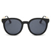 FINDLAY | Women's Retro Mirrored Lens Horned Rim Round Sunglasses