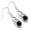 Boucles d'oreilles celtiques en argent et onyx noir