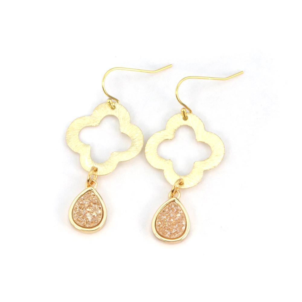 Boucles d'oreilles Druzy porte-bonheur