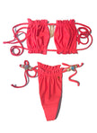 Haut bandeau et bas string Candy LUXE - Corail