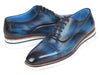 Paul Parkman Oxfords intelligents et décontractés pour hommes en cuir bleu (ID#185-BLU-LTH)