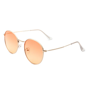 Thunderz - Classic Metal Circle Round Tinted Fashion Sunglasses