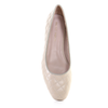 Ballerine classique en cuir à bout carré - (Beige clair)