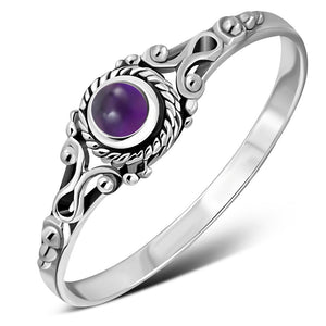 Amethyst Stone Sterling Silver Ring