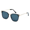 CAMBRIDGE | Pillowed Rectangle Flat Lens Horned Rim Sunglasses