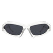 Moonhaze - Futuristic Rectangle Geometric Chunky Sport Wrap Around Sunglasses