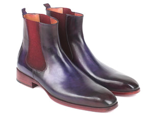 Bottines Chelsea Paul Parkman bleu marine et violettes (ID#BT552PUR)