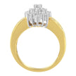 Bague de cocktail en or jaune 10 carats 1,0 Cttw Marquise en grappe de diamants composites