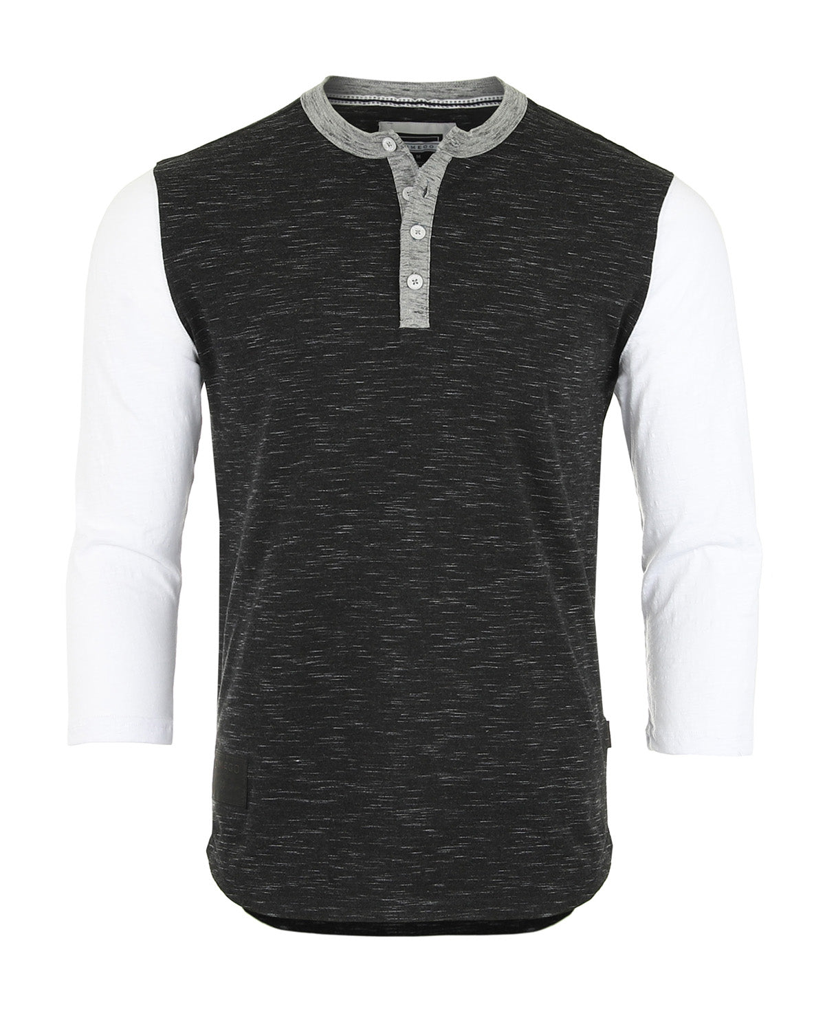 ZIMEGO Men's 3/4 Sleeve Black & White Baseball Henley