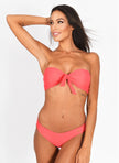 Zoey Bandeau Top & Classic Bottom - Coral