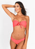 Zoey Bandeau Top & Classic Bottom - Coral