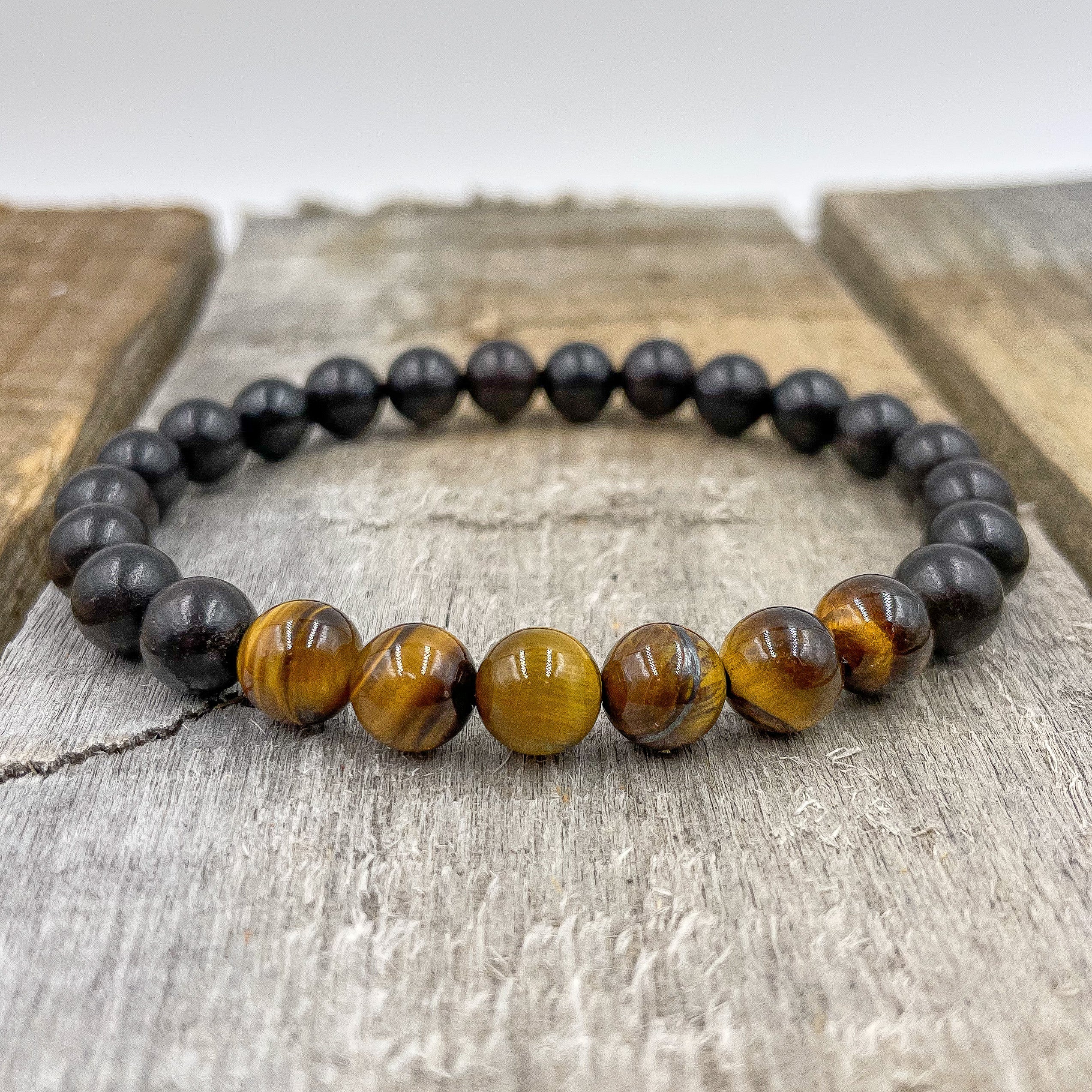 Grove - Tiger Eye & Ebony Blackwood Mala Beaded Bracelet