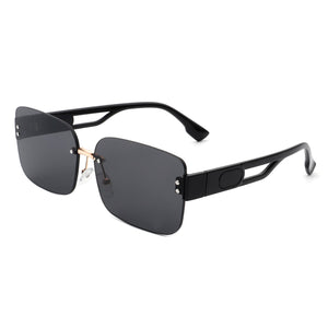 Dreamsea - Rectangle Classic Rimless Square Retro Tinted Fashion Sunglasses