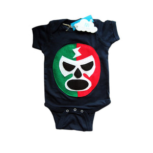 Baby Onesie - Luchador Rojo + Verde - Lutteur mexicain rouge + vert