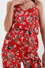 Cami Strap Jumpsuit in Red Floral Print